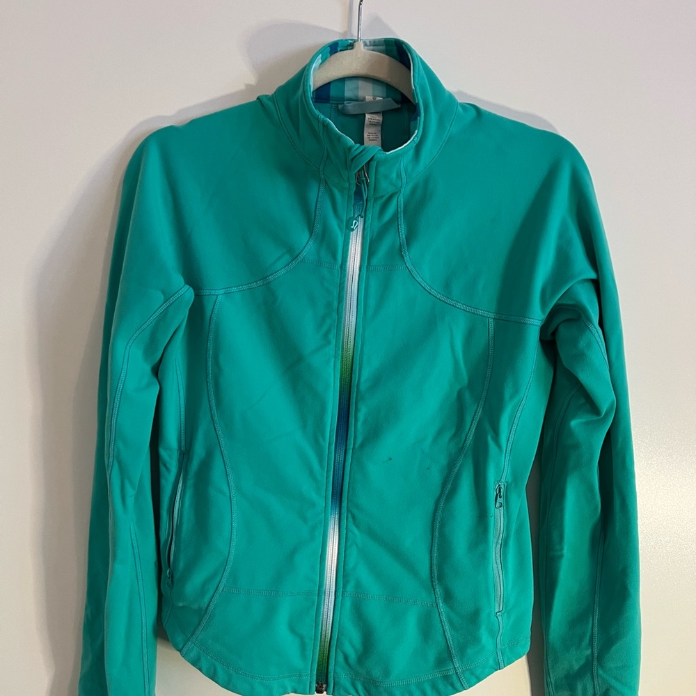 Lululemon Athletica Green Ski Jacket with Standing Collar